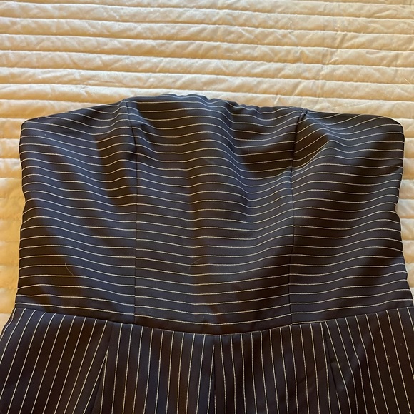 STRIPED STRAPLESS ROMPER - Picture 7 of 9